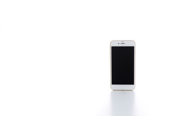 white smart phone isolated on white background