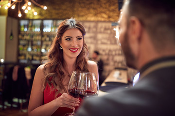 Woman and man on celebration