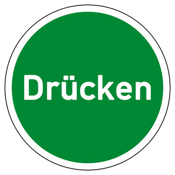 tkz5 T&uuml;rKennZeichnung tkz - rsg8 RoundSignGreen rsg - sign: button icon - T&uuml;rkennzeichnung / T&uuml;rschild - Dr&uuml;cken - gr&uuml;n - rund xxl g4954