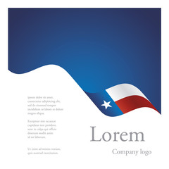 New brochure abstract design modular single pattern of wavy flag ribbon of Texas