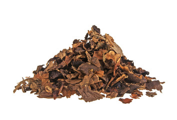 Dried smoking tobacco isolated on a white background