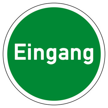 tkz7 T&uuml;rKennZeichnung tkz - rsg9 RoundSignGreen rsg - sign: button icon - T&uuml;rkennzeichnung / T&uuml;rschild - Eingang - gr&uuml;n - rund xxl g4956