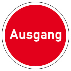 tkz8 TürKennZeichnung tkz - rsr9 RoundSignRed rsr - sign: button icon - Türkennzeichnung / Türschild - Ausgang - rot - rund xxl g4957