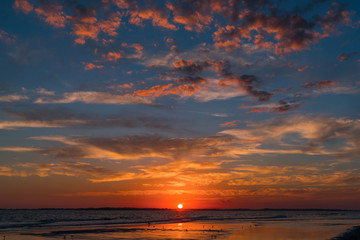 Fototapeta na wymiar Sunset at Folly Beach