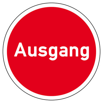 tkz8 T&uuml;rKennZeichnung tkz - rsr9 RoundSignRed rsr - sign: button icon - T&uuml;rkennzeichnung / T&uuml;rschild - Ausgang - rot - rund xxl g4957