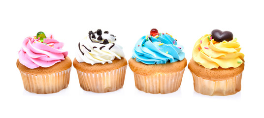 cupcakes isolated on white background