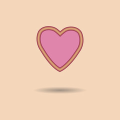 red and pink heart. Love symbol. vector illustration.