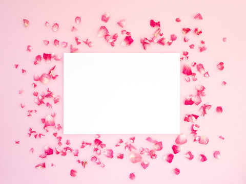 Mock up with petals on dry roses