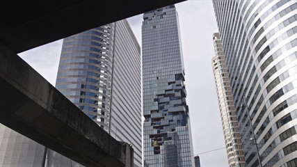 Fototapeta na wymiar glass reflection of contemporary building