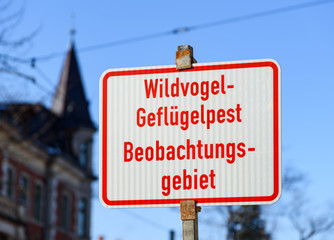 Schild Vogelgrippe