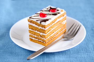 Piece of cake with fork