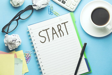 Start  word on notebook page