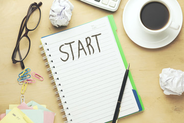 Start word on notebook page