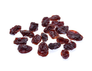 Dried raisins isolated on white background