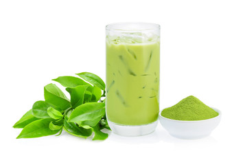Iced green tea and green tea powder