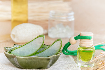 Prepared aloe vera use in spa for skincare and cosmetic