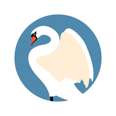 swan vector illustration style Flat