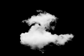 White cloud isolated on black background