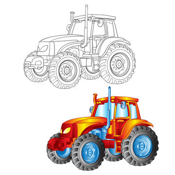tractor in contour and in color