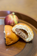 Fried dumpling with homemade fig paste