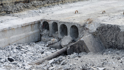 road repair dam