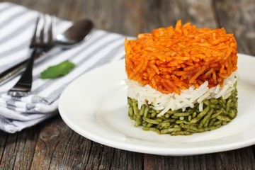 Tricolor Tiranga Rice for indian Republic and Independence day