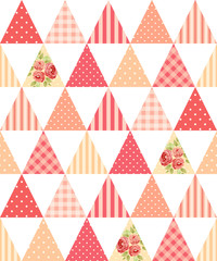 Cute seamless vintage pattern as patchwork in shabby chic style ideal for kitchen textile or bed linen fabrics, curtains, carpets, tablecloth, wallpaper design, can be used for scrap booking paper etc
