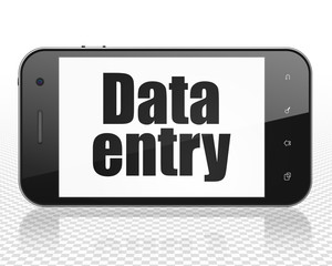 Data concept: Smartphone with Data Entry on display