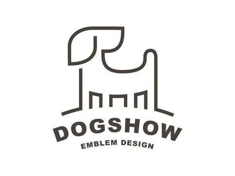 Dog head logo - vector illustration, emblem on white background