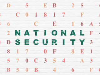 Protection concept: National Security on wall background