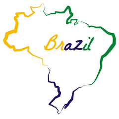 Mapa Brazylii - obrazy, fototapety, plakaty