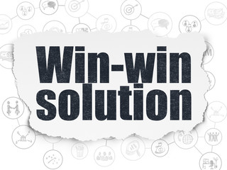Finance concept: Win-win Solution on Torn Paper background