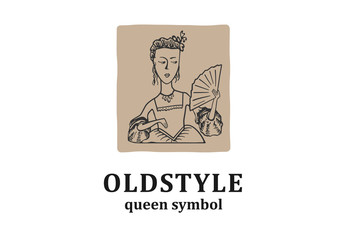 Old style sign with young queen.