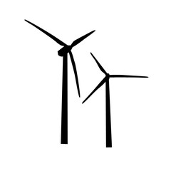 icon of wind turbine. vector