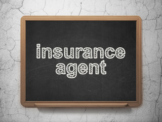 Insurance concept: Insurance Agent on chalkboard background