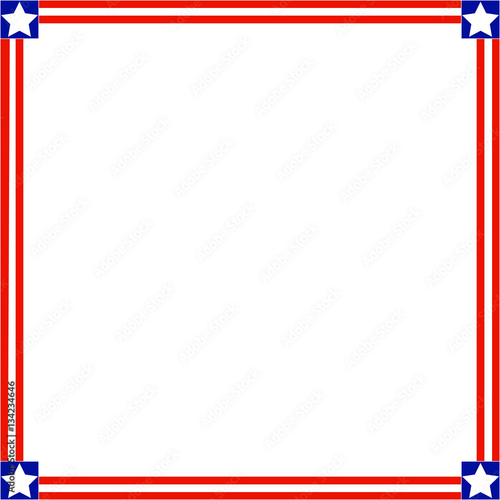 Wall mural patriotic square american flag symbols of the frame with empty space for your text and images.