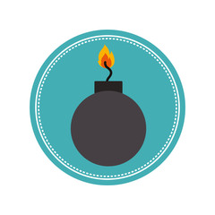 Bomb Explosion weapon icon vector illustration graphic design