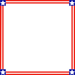 Patriotic square American flag symbols of the frame with empty space for your text and images.