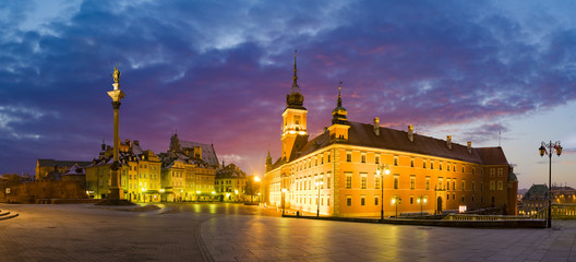 Obraz na płótnie Canvas Warsaw,Royal Castle and Sigismund's Column