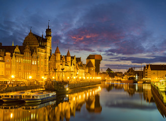 Fototapeta na wymiar Gdansk,Poland-November 2016:Cityscape of Gdansk in Poland