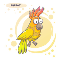 Drawn Cartoon Parrot