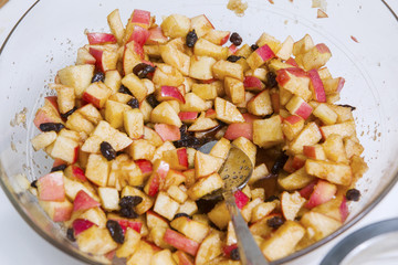 Fill of delicious apple pie