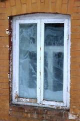 tracery of frost on window. winter miracle