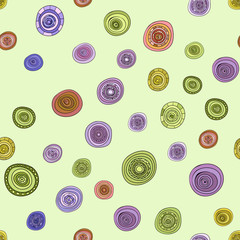 abstract vector vintage colored circles seamless pattern