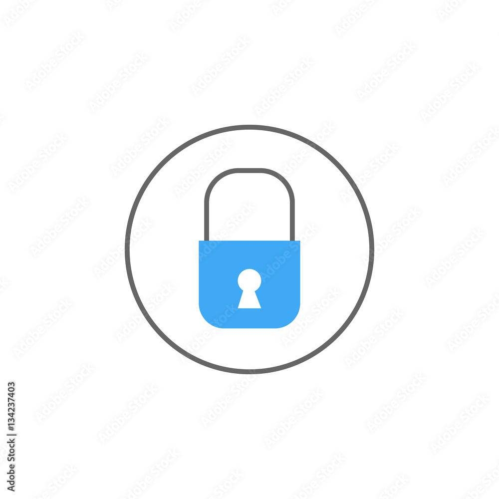 Poster lock solid icon, mobile sign and security, vector graphics, a colorful linear pattern on a white bac