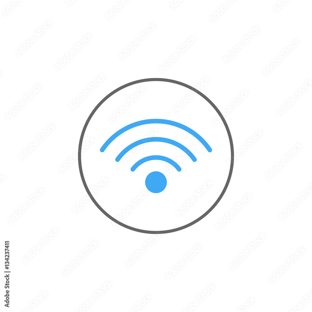 Poster wifi solid icon, mobile sign and hotspot, vector graphics, a colorful linear pattern on a white back