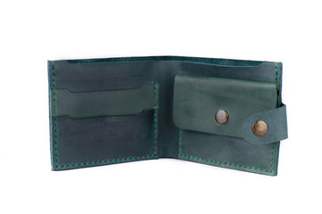 Leather wallet on a white background, isolated