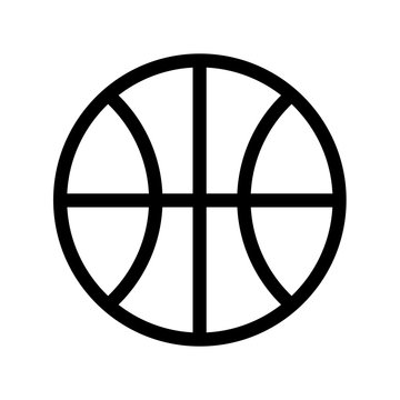 basketball ball line icon, outline vector sign, linear pictogram isolated on white. Symbol, logo illustration