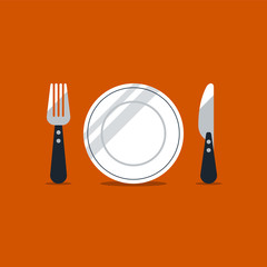 Catering logo, knife and fork items