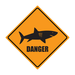 Danger sharks sign symbol